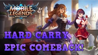 HARD CARRY GUINEVERE EPIC COMEBACK GAMEPLAY | MOBILE LEGENDS BANG BANG|