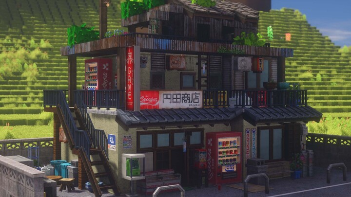 【Minecraft】4k Countryside Roadside Shop
