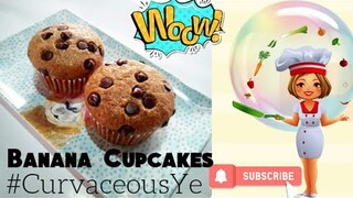 HOW TO MAKE EASY BANANA CUPCAKES IN CHOCOLATECHIPS