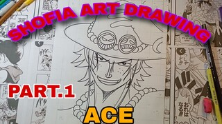 drawing ACE dari anime one piece. part.1