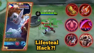KARRIE NEW FULL RED LIFESTEAL BUILD! LIFESTEAL HACK🔥 (must try!) | MLBB