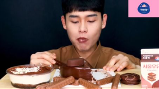 Mukbang kem và bánh socola #anngon