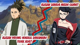 Inilah Alasan Sarada Masih Genin dan Patung Shikamaru Tidak Ada