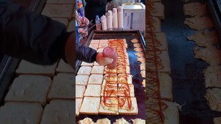 Korean Street Egg Toast ($0.8)- Korean Street Food #shortsvideo