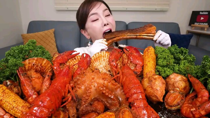 Seafood Boil🦞 Lobster & Octopus Beef Ribs American Cuisine Recipe Mukbang ASMR