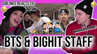 Siblings react to 'funniest, wholesome moments of BTS & staff members' 🥺