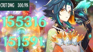 Xiao C6 Endgame 300% Crit DMG Triple Crown Damage Showcase - No One Can Stop Him