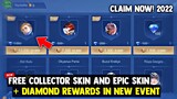 FREE COLLECTOR SKIN AND DIAMONDS! LEGIT FREE! NEW EVENT EXCHANGE SHOP | MOBILE LEGENDS 2022