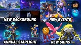 ANNUAL STARLIGHT SKIN 2020, NEW BACKGROUND, UPCOMING NEW EVENTS, NEW SKINS & OTHER UPDATES in MLBB