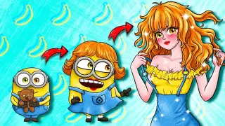 The Rise Of Gru Minion Bob Grow Up | Makeup Transformation Anime | Annie Storytime