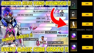 BOCORAN EVENT GRATISAN FF ANNIVERSARY 4 TH | FF ULANG TAHUN KE 4 & MAGIC CUBE GRATIS - FREE FIRE
