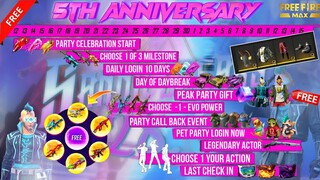 FF Max - 5th Anniversary Calendar 🥳 New Event Free Fire Calendar | FF Max New Event Update Today