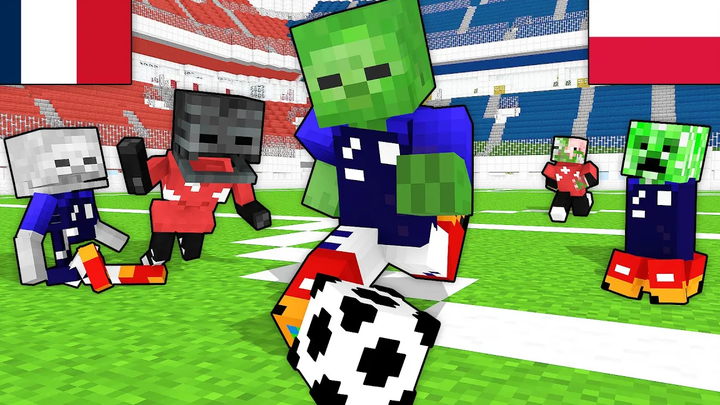 Monster School France vs Poland - WORLD CUP 2022 Match - Football Challenge Minecraft แอนิเมชั่น