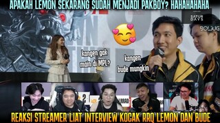 CIE LEMON KANGEN BUDE🥰🤣REAKSI STREAMER LIAT INTERVIEW KOCAK LEMON & BUDE CLARA