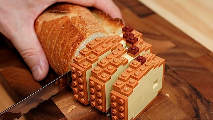 Mô hình|Hoạt hình tĩnh vật Lego|Làm bánh mì gối mứt cam