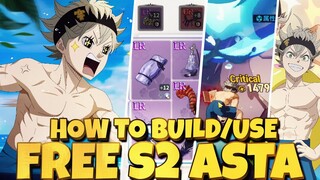 HOW TO BUILD, GET COPIES & USE FREE SEASON 2 TANK ASTA - Black Clover Mobile