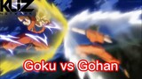 Hai cha con Goku choảng nhau. Thật sự Gohan không phải là đối thủ của Goku