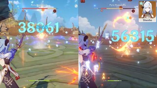 Ganyu With & Without Shenhe Side By Side Comparison