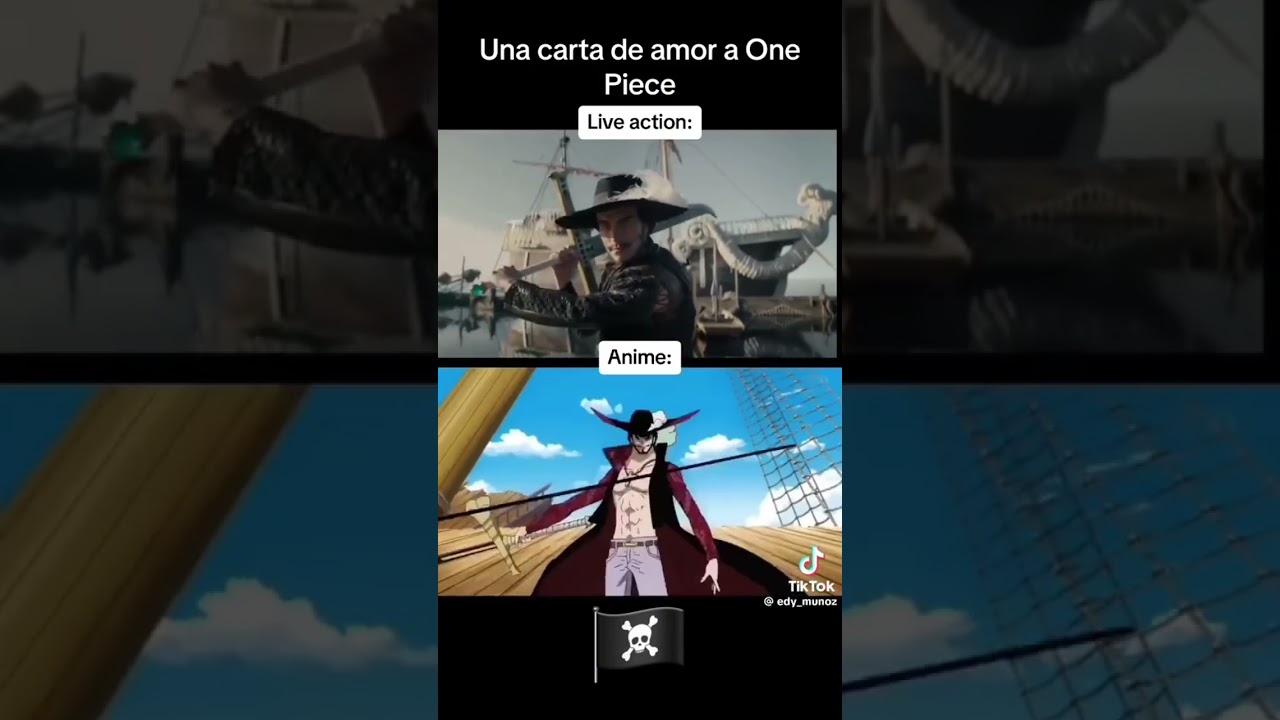 Cena da bandeira One Piece Anime x Live action 🏴‍☠️ #onepiece