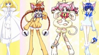 The beautiful girl transforms into a bell cat girl