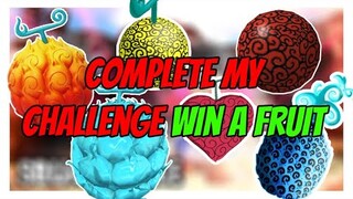 Square Piece - GIVING FRUITS TO NOOBS IF THEY COMPLETE MY CHALLENGE | Roblox |