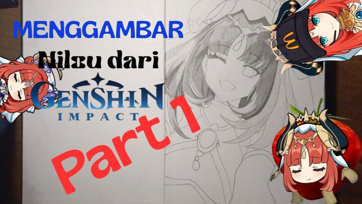 Menggambar Nilou karakter dari game Genshin Impact Part 1