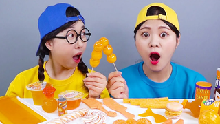 อาหารสีส้ม แทนเจรีนเยลลี่ Mukbang DONA โดนาไทย