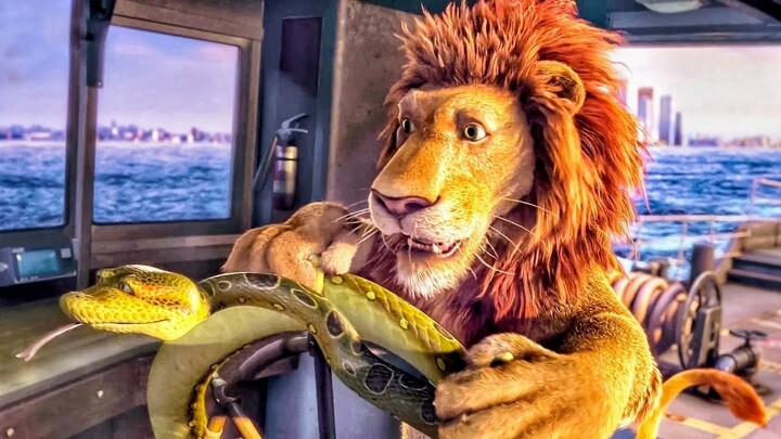 Lion Crosses Atlantic Ocean With His Snake Friend To Find His Cub Who Is Lost In The Wild Of Africa
