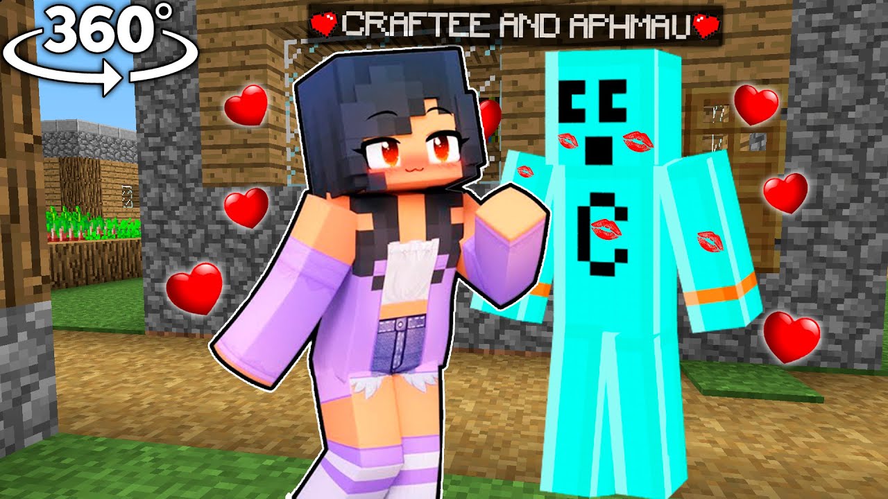 APHMAU KISS EIN 😍 in GRANNY HOUSE - Minecraft 360° 