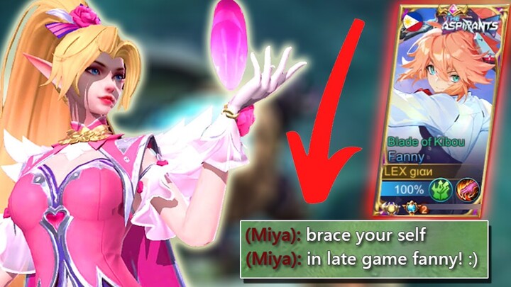 MIYA WANTS TO HAVE A LATE GAME VS DANGEROUS CABLES! TOP GLOBAL FANNY GAMEPLAY MLBB
