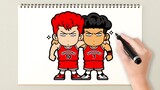 How to draw Slam dunk characters (Sakuragi hanamichi & Miyagi ryota)
