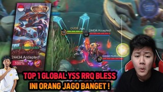 RANKED KETEMU TOP 1 GLOBAL YSS RRQ BLESS ! FARMING GILA LEVEL 15 MENIT 7 - Mobile Legends