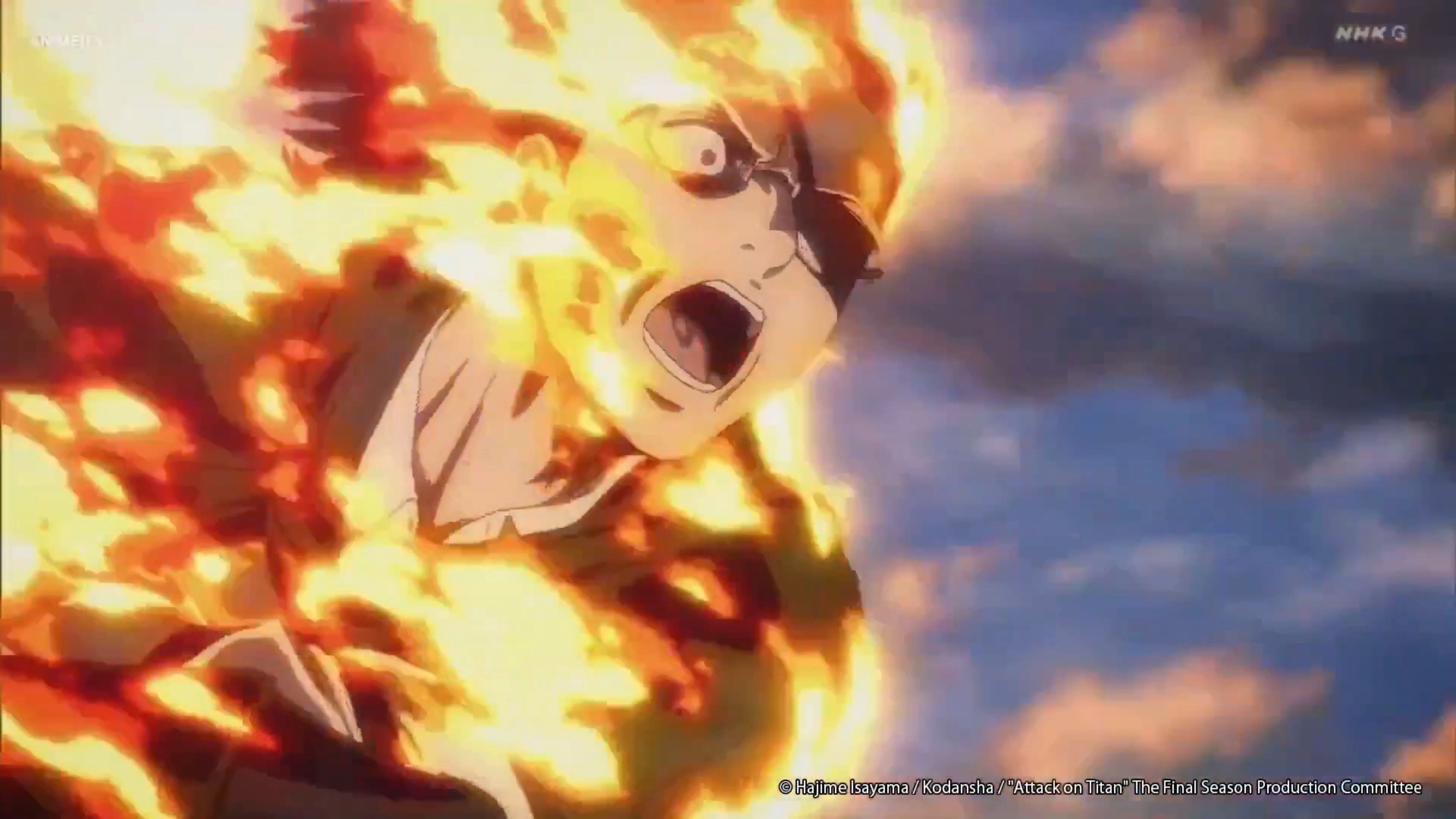 Hanji Use Fire Breathing Form In Attack On Titan - BiliBili