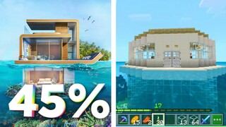 Minecraft PE - Projeto: Casa no bioma de corais | Gameplay Survival 45%