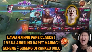 RANKED KETEMU RRQ XINNN KITA BANTAI PAKE CLAUDE ! 1 VS 4 MANIAC ! - Mobile Legends