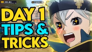 F2P DAY 1 GUIDE. TIPS, TRICKS & TO-DO'S TO GET AHEAD ON RELEASE + GIVEAWAY?! BLACK CLOVER MOBILE