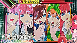 Speed Draw_Coloring Gambar Ichika,Nino,Miku,Yotsuba,Itsuka dari serial anime - Gotoubun No Hanayome