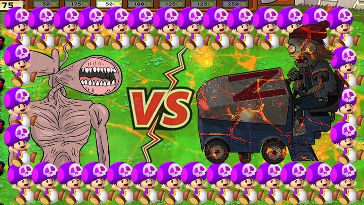 Plants vs Zombies Hack ❄siren head vs mario mushroom vs zomboni ❤137