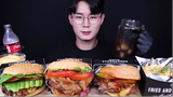 mukbang Bánh burger bơ thịt xông khói tự làm #amthuc #monngon