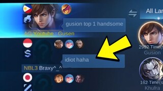 Global Handsome Prank😂Gusion!! In RankGame!!(Must Watch) - Gusion Best Build 2024 ~ MLBB