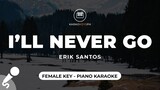I'll Never Go - Erik Santos (Female Key - Piano Karaoke)