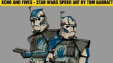 Echo And Fives Speed Drawing - Star Wars Art By Tom Garratt