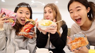 Making my WHITE friend eat KOREAN FOOD for 24HRS