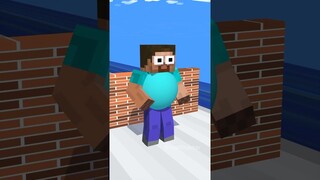 Funny Fat to Fit Run with Alex and Herobrine - minecraft animation #shorts