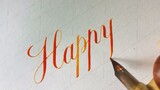 [Calligraphy][วล็อก]เขียนCopperplate: Happy Birthday to you!|<Weekend>