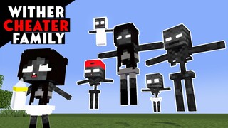 WITHER CHEATER FAMILY - MONSTER SCHOOL - MINECRAFT ANIMATION