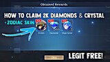 HOW TO CLAIM YOUR 2K DIAMONDS AND NEW ZODIAC SKIN! FREE DIAMONDS! LEGIT WAY! | MOBILE LEGENDS 2023