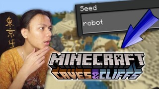 MENCOBA SEED "robot" DI MCPE VERSI TERBARU ! Apa ada yang berubah ? (Caves & Cliff Update Part2)