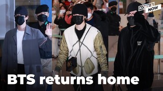 BTS' Jin, Jung-kook and Jimin return home after successfully wrapping up LA concerts