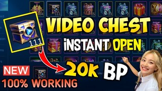 NEW TRICK TO OPEN VIDEO CHEST GET 20K BP INSTANT - MOBILE LEGENDS